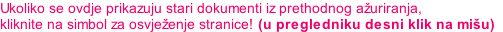 Ukoliko se ovdje prikazuju stari dokumenti iz prethodnog ažuriranja, kliknite na simbol za osvježenje stranice! (u pregledniku desni klik na mišu)